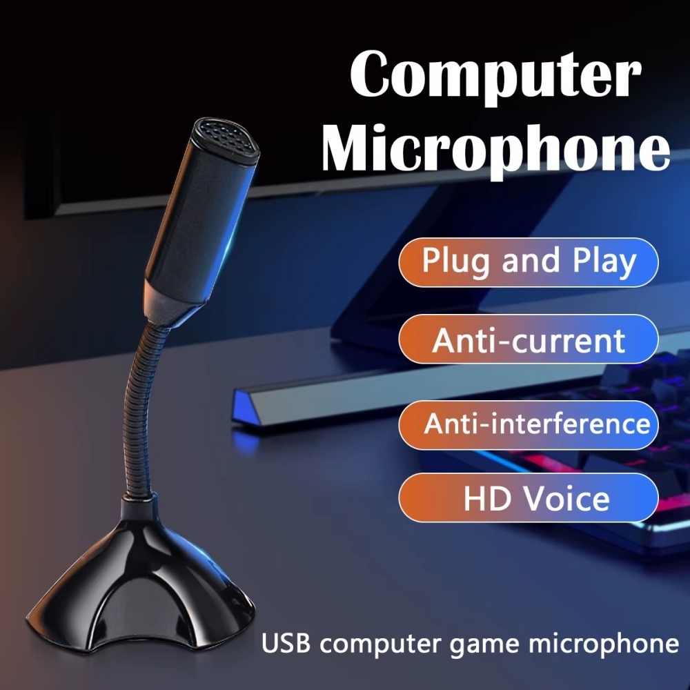 Streaming Mic Condenser - Mikrofon USB untuk Laptop dan Komputer,