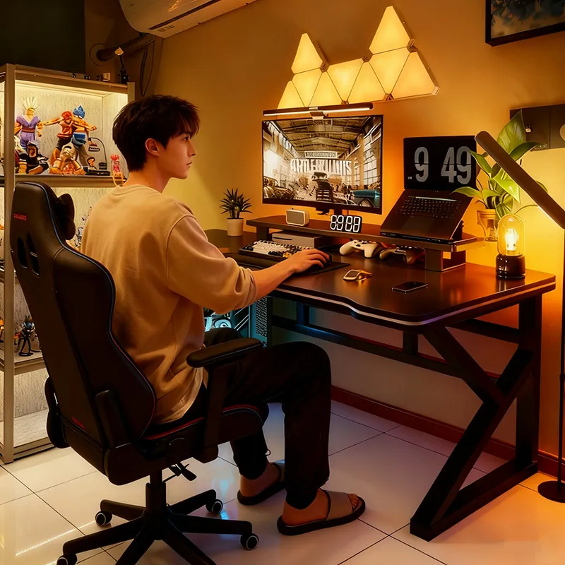 Esports Gaming House - Meja Komputer Gaya E-sports Hitam untuk