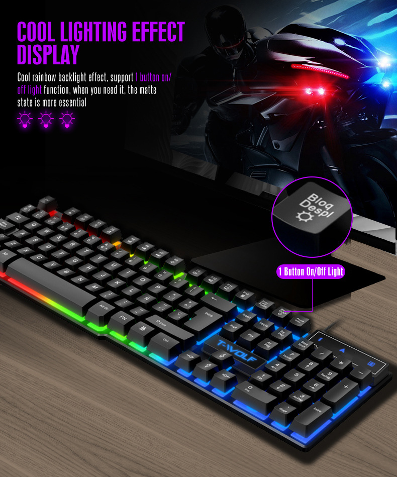 Esports Gaming Logo - Keyboard Gaming Berkabel dengan Lampu LED