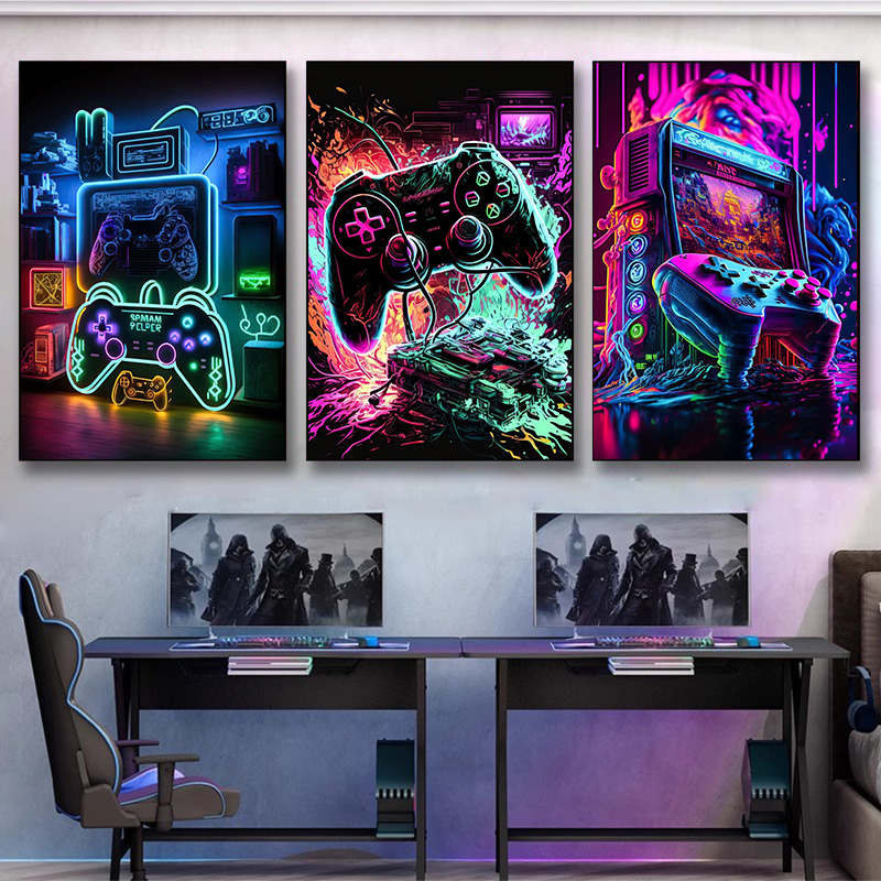 Poster Seni Dinding Gaming Neo - Esports Gaming House ulasan dan harga