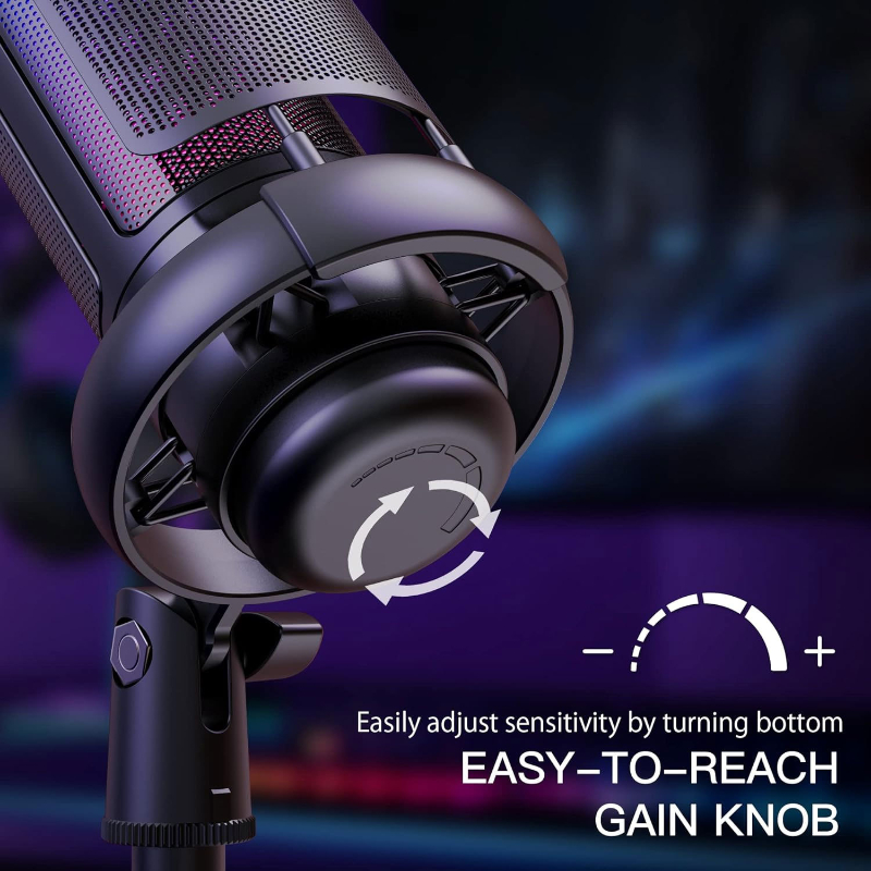 Mikrofon Gaming RGB dengan Pen - Streaming Mic Condenser ulasan dan harga