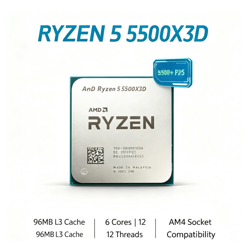 AMD Ryzen 5 5500X3D 7NM CPU De - Amd Cpu Ryzen 5 ulasan dan harga