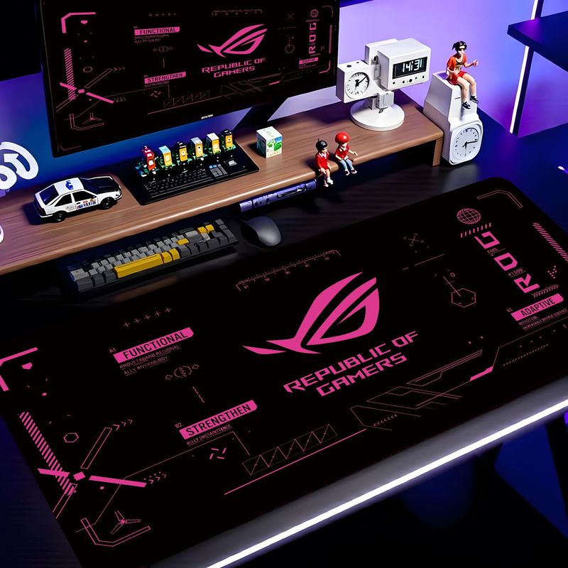 VIKAMA Black Pink ROG Tech Cir - Esports Gaming Logo ulasan dan harga