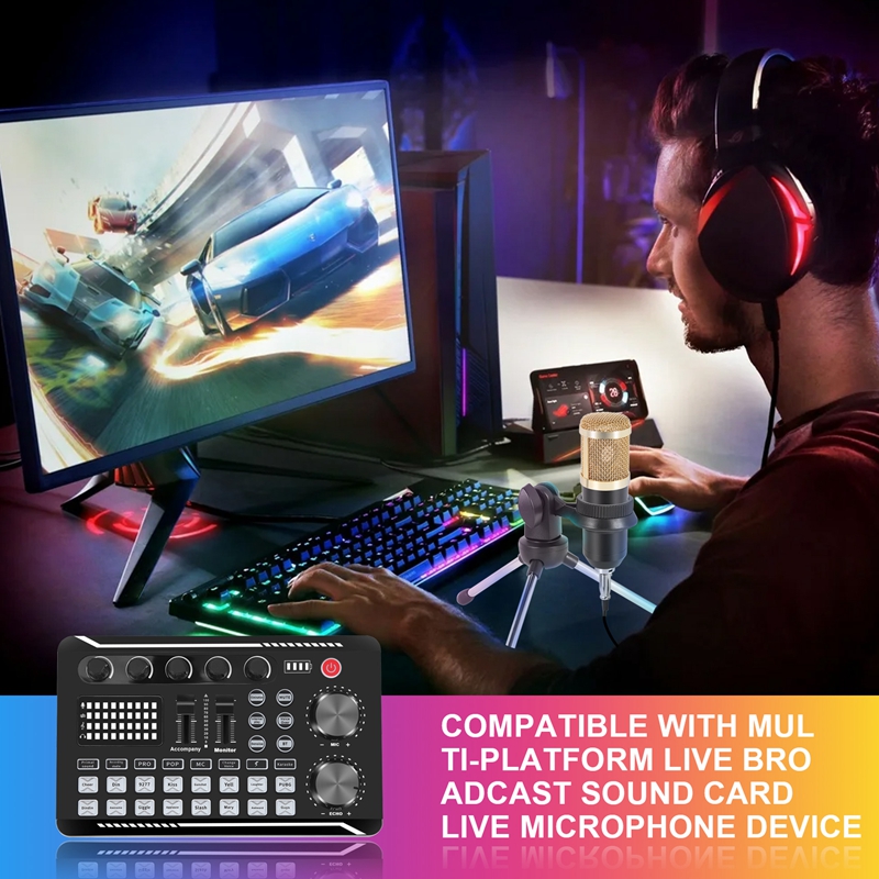 Kit Kartu Suara F998, Kit Mikr - Streaming Mic Condenser ulasan dan harga